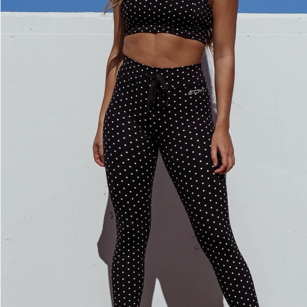 ECHT Black and White Polka Dot Leggings